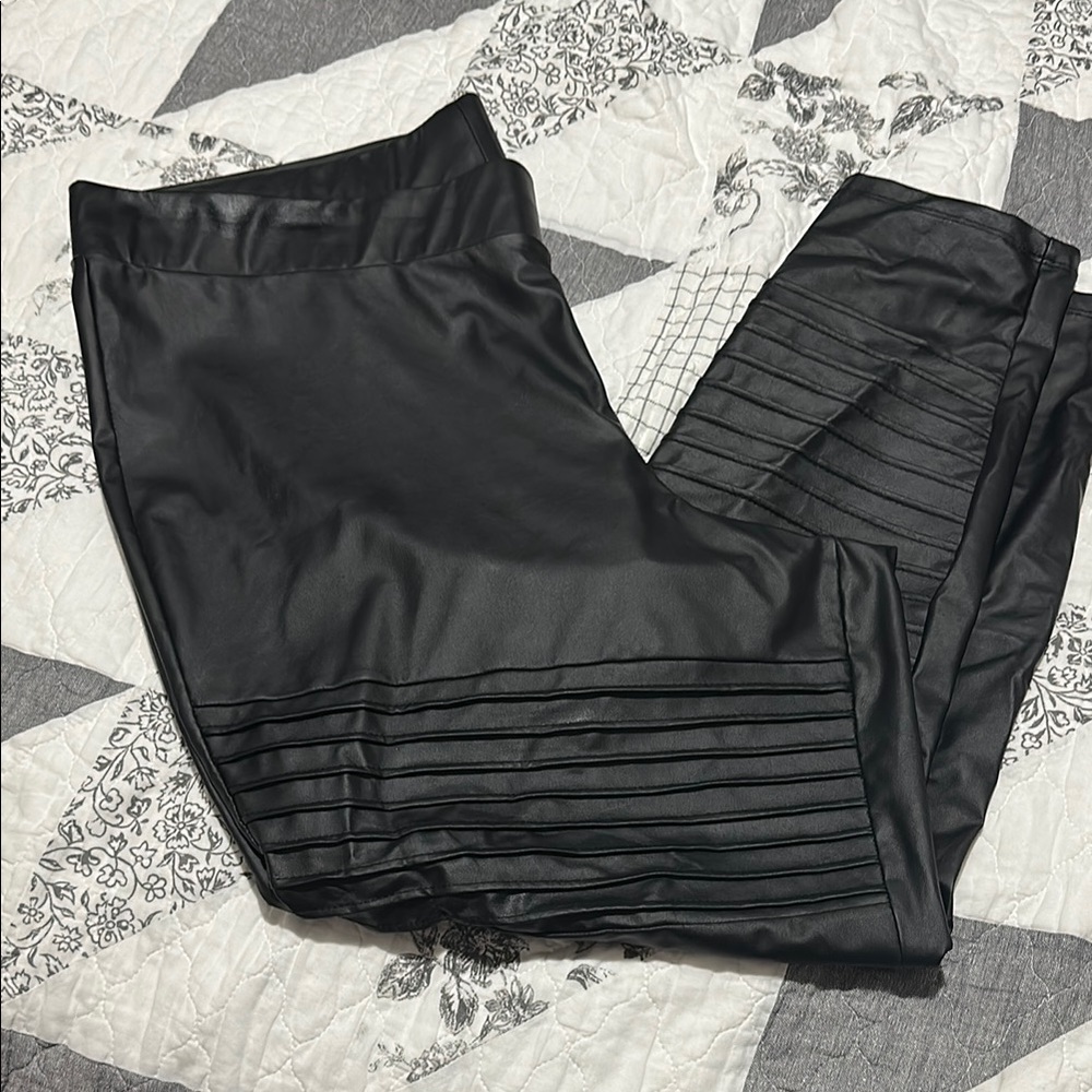 Torrid Black Faux Leather Moto Leggings